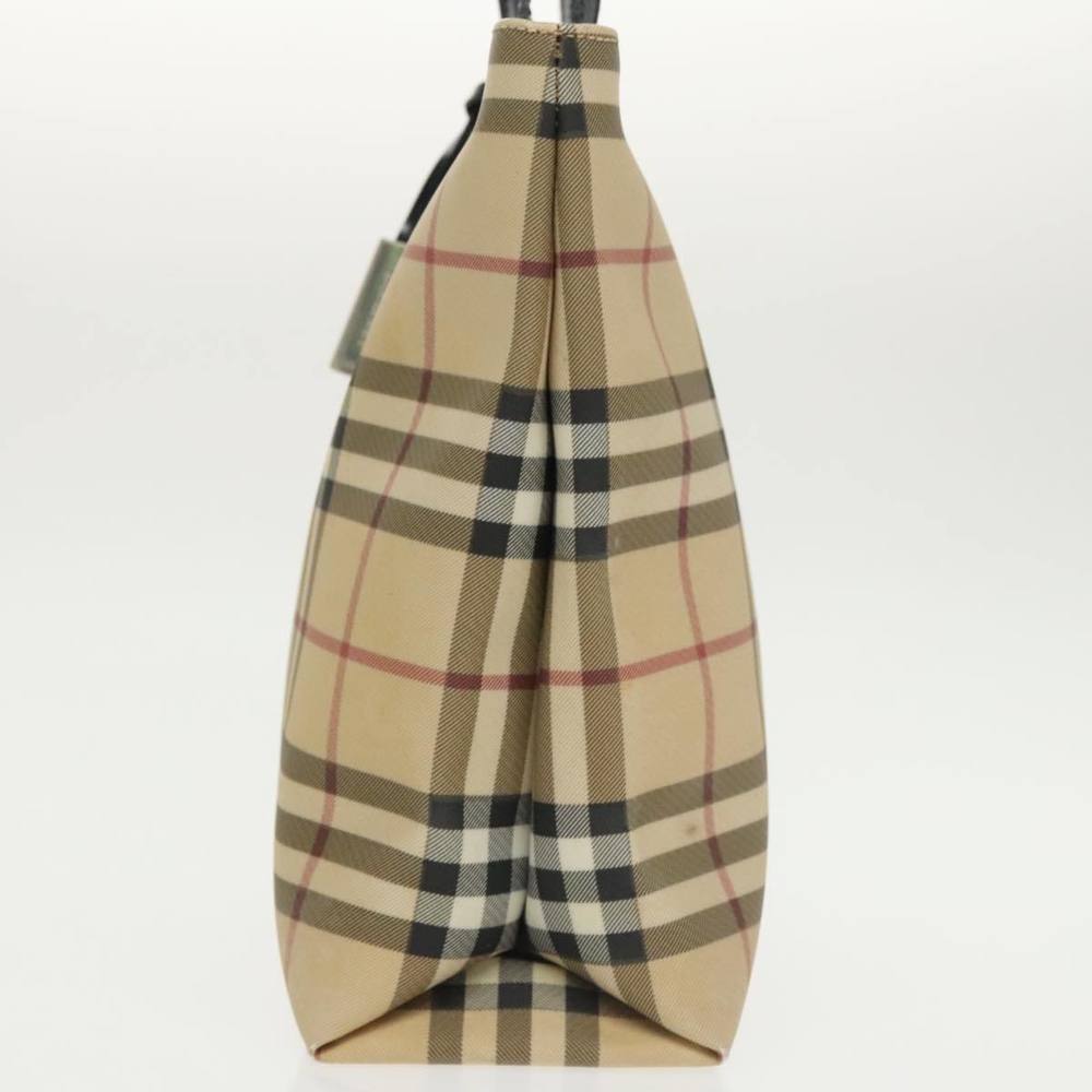 BURBERRY Nova Check Hand Bag PVC Beige Auth 102372 - Picture 4 of 16